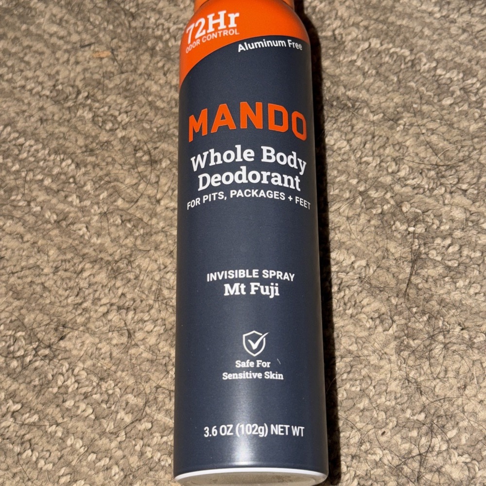 Mando Men's Whole Body‎ 72 Hr Spray Deodorant-Aluminum Free, Invisible. Mt .Fuji